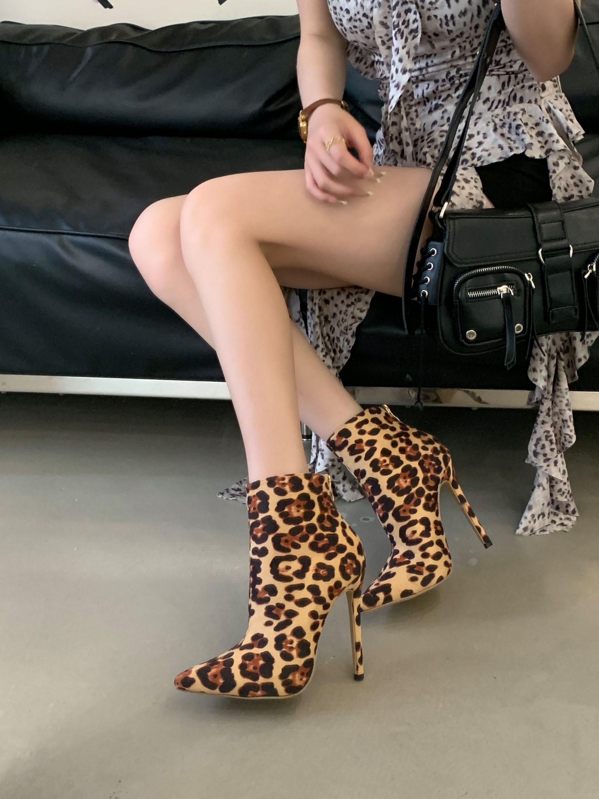 2025 New Style Women's Leopard Print Fashion Boots with Stiletto Heels