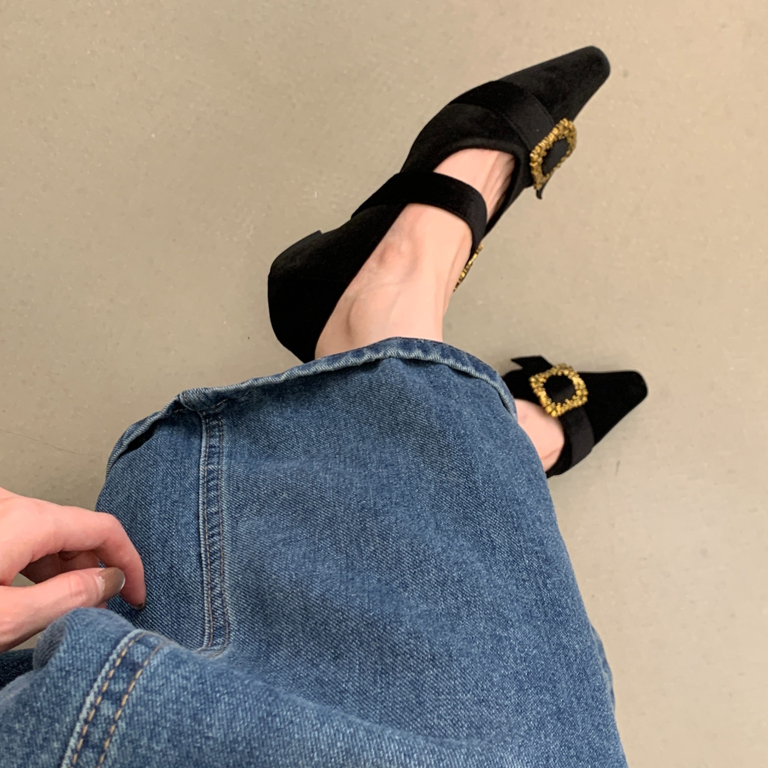 2026 New Spring Square Toe Chunky Heel Hidden Height Women's Leather Loafers with Metal Buckle - Image 5