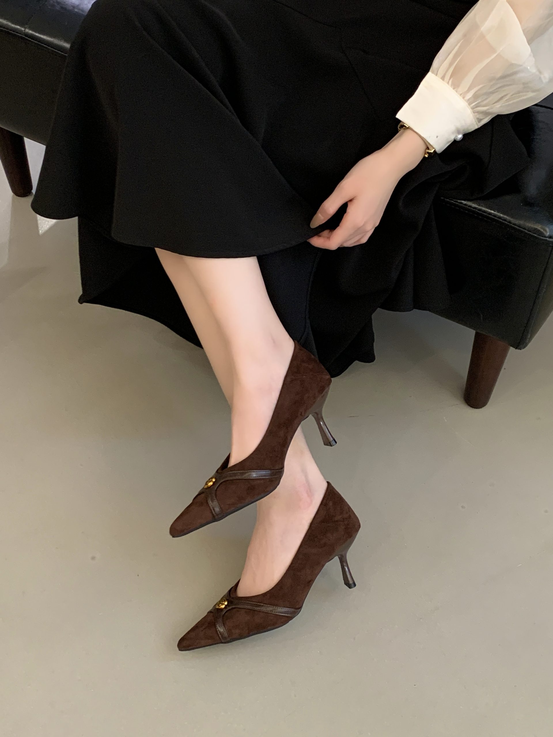 2026 New Spring Women's Fashion Square Toe Low Cut High Heel Comfortable Casual Shoes - Style f7fd46