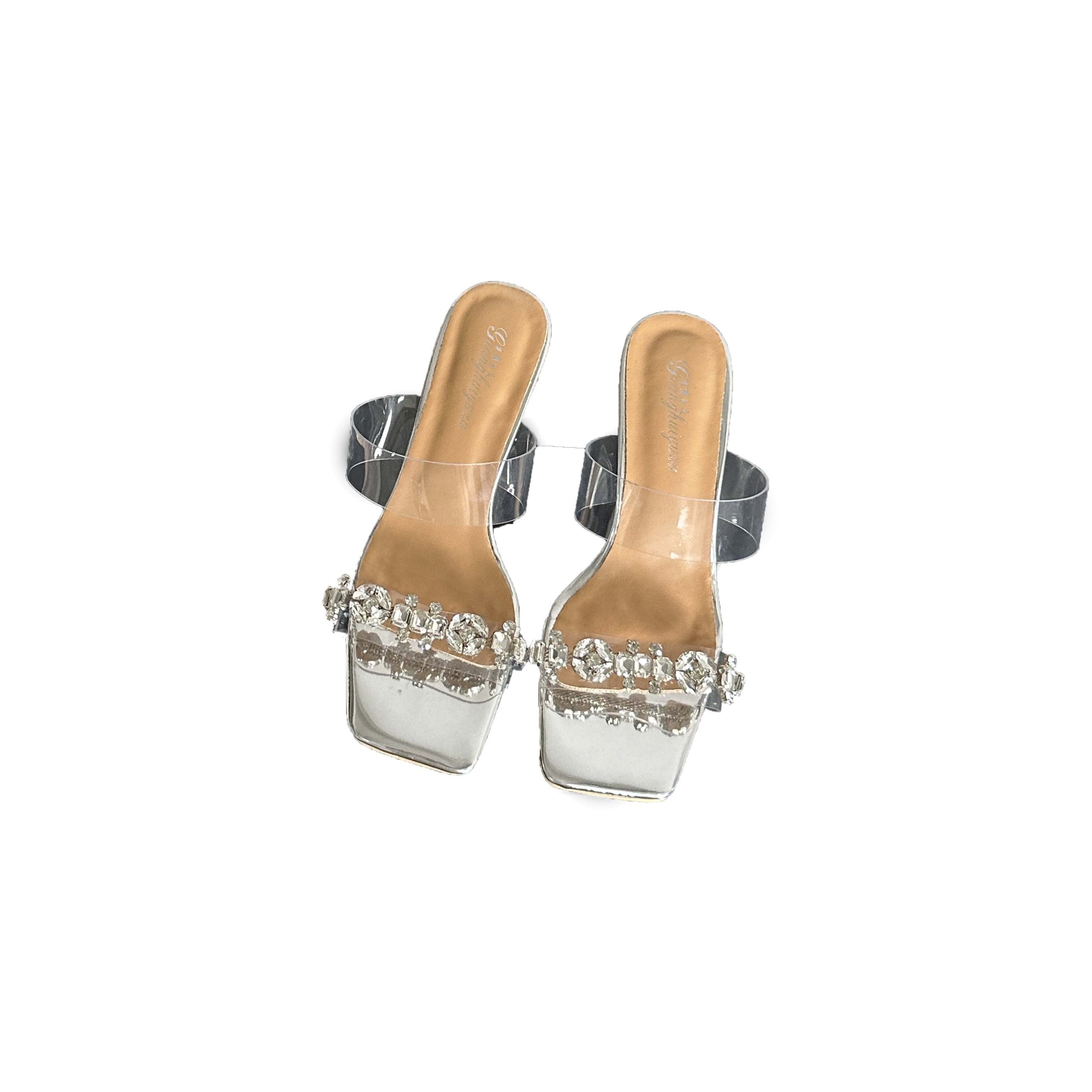 2026 New Summer Transparent Crystal Silver Fairy Style Women's Slippers Fashion Crystal High Heel Sandals - Image 5