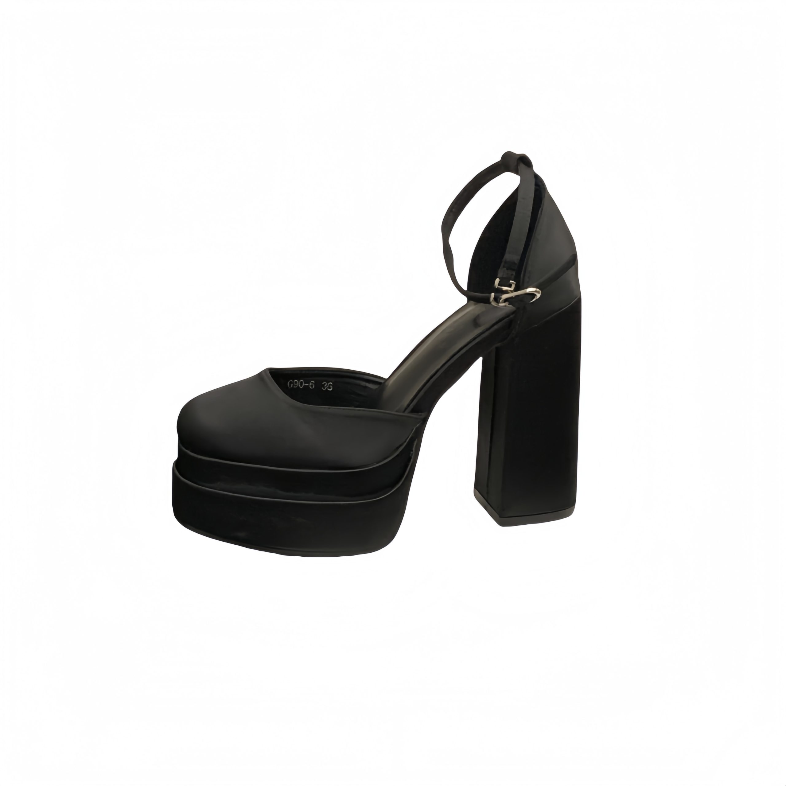 2026 New Waterproof Platform High Heel Women's One-Strap Thick Heel Black Mary Jane Shoes - Image 5