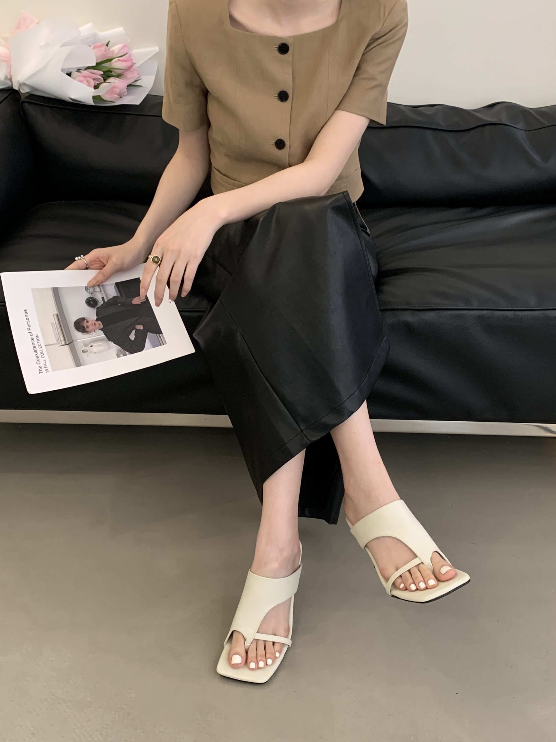 2026 Summer Korean Trend Women's Open Toe Slippers with Hollow Out Strap and Thin High Heel - Image 3