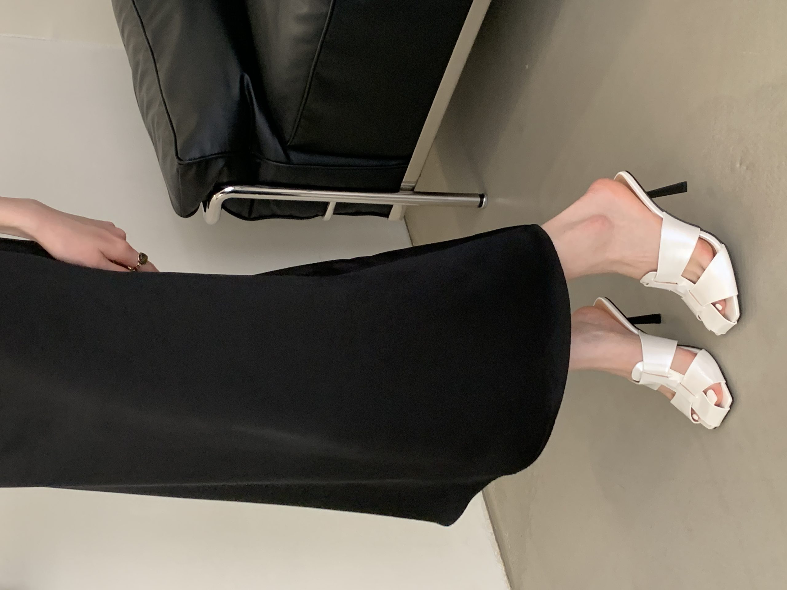 Niche French Style New Summer Gold Square Toe Thin Heel Slippers Women's Mules Half Slippers - Image 4